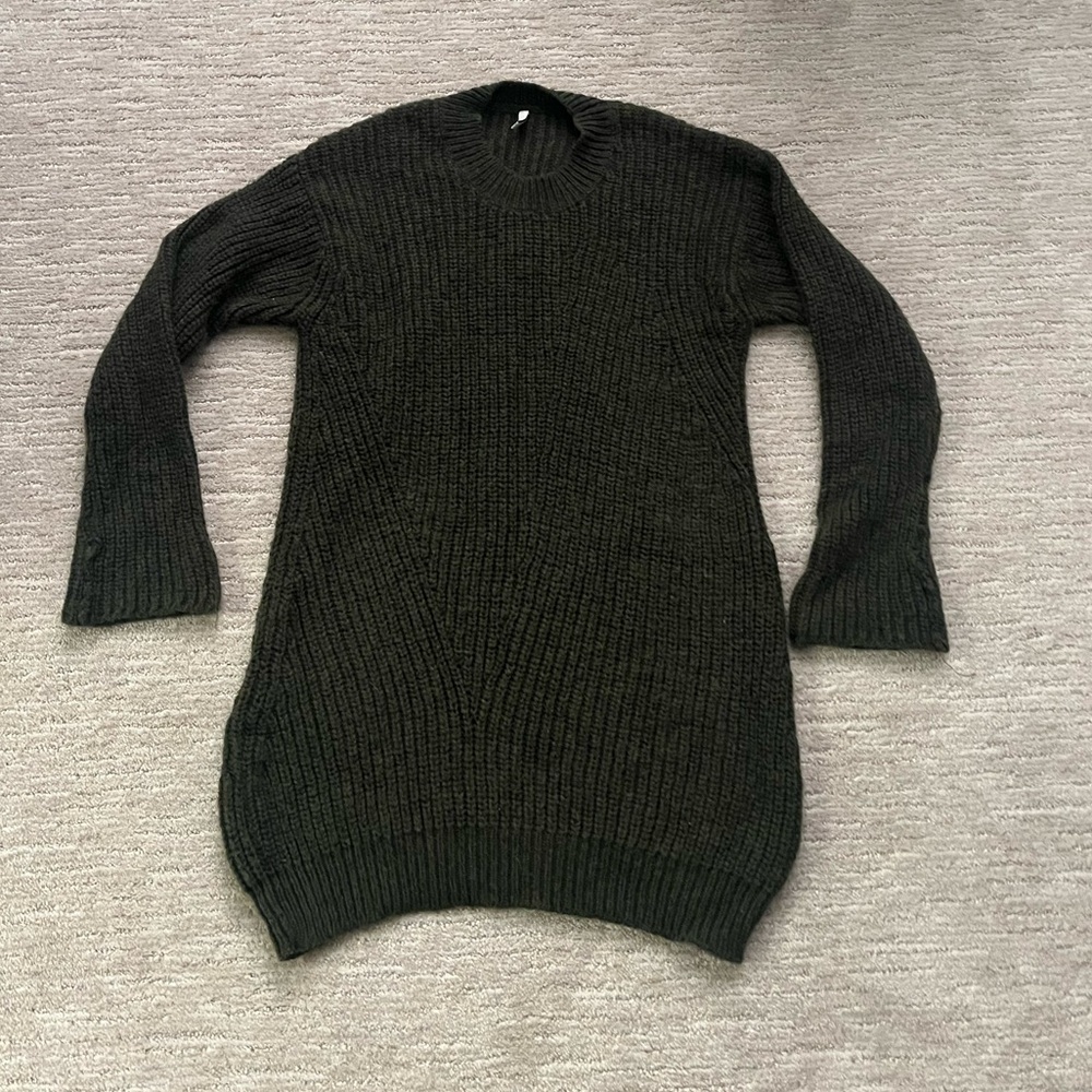 FAITH CONNEXION Chunky Knit Green Long Sweater XS